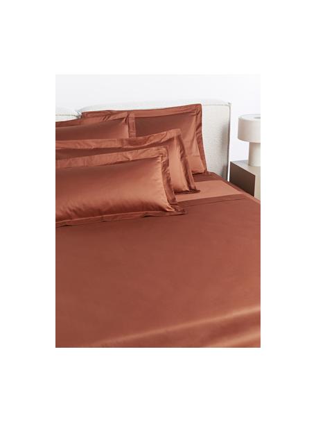 Baumwollsatin-Betttuch Premium, Webart: Satin Fadendichte 400 TC,, Terrakotta, B 180 x L 280 cm