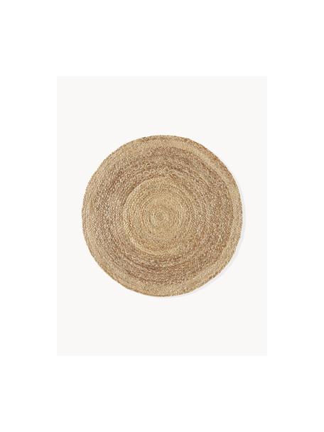 Runder Jute-Teppich Sharmila, handgefertigt, 100 % Jute
 
 Da die Haptik von Jute-Teppichen rau ist, sind sie für den direkten Hautkontakt weniger geeignet., Braun, Ø 100 cm (Größe XS)