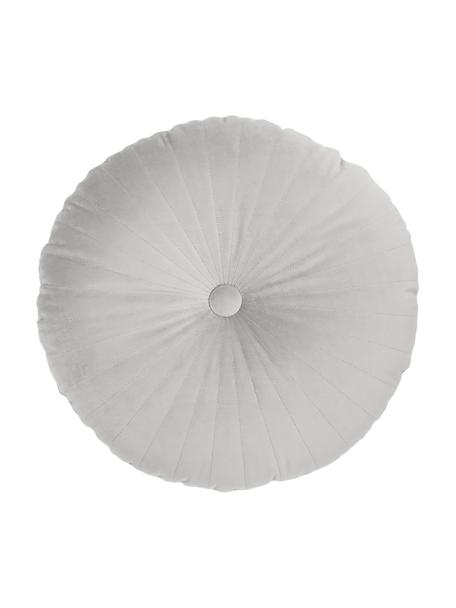 Rond glanzend fluwelen kussen Monet in zilvergrijs, met vulling, Zilvergrijs, Ø 40 cm