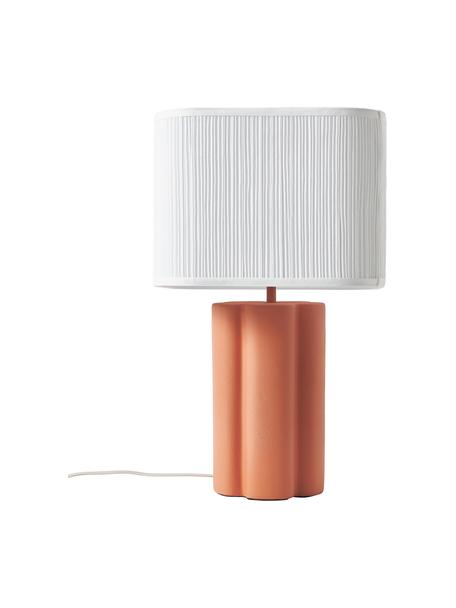 Lámpara de mesa de cerámica Emersyn, Pantalla: cachemir, Cable: plástico, Naranja, An 35 x L 170 cm