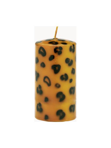 Ručně vyrobená svíčka Leopard, V 10 cm, Parafín, Světle hnědá, černá, Ø 7 cm, V 10 cm