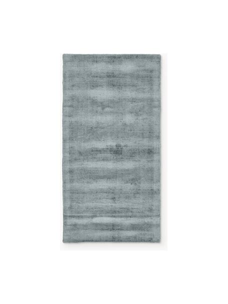 Handgewebter Viskoseteppich Jane, Flor: 100 % Viskose, Graublau, B 80 x L 150 cm (Größe XS)