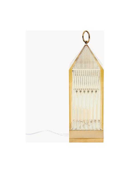 Lampe à poser d'extérieur mobile avec station de recharge et intensité variable Lantern, Plastique, Doré, larg. 10 x haut. 31 cm