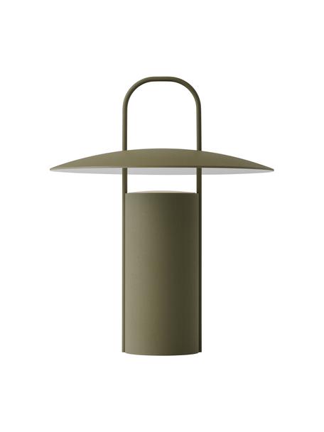 Lámpara de mesa regulable LED Ray, con puerto USB, Metal recubierto, Caqui, Ø 22 x Al 24 cm