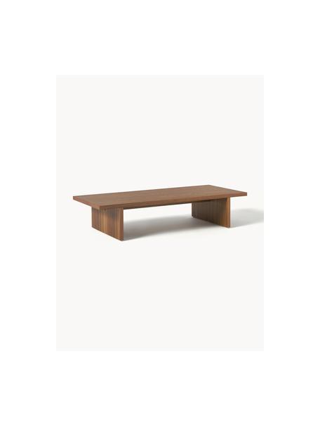Nízký dřevěný konferenční stolek Toni, Dřevovláknitá deska střední hustoty (MDF) s lakovaná dýha z ořechového dřeva, Ořechové dřevo, Š 120 cm, H 45 cm
