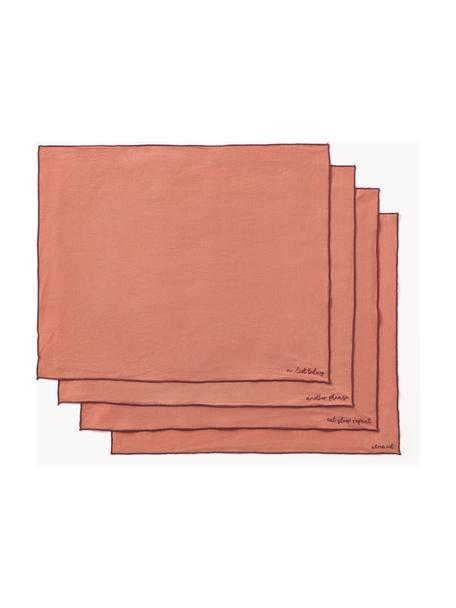 Sets de table en lin avec broderie Cosmo, 4 pièces, 100 % coton

Le matériau est certifié STANDARD 100 OEKO-TEX®, 4854CIT, CITEVE, Rouge corail, larg. 40 x long. 50 cm