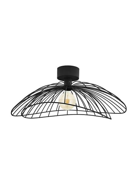 Plafoniera grande da parete e soffitto Ray, Paralume: metallo, Nero, Ø 60 x Alt. 20 cm