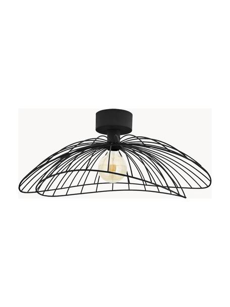 Wandlamp Ray, Lamp: gelakt messing, Zwart, Ø 55 x D 20 cm