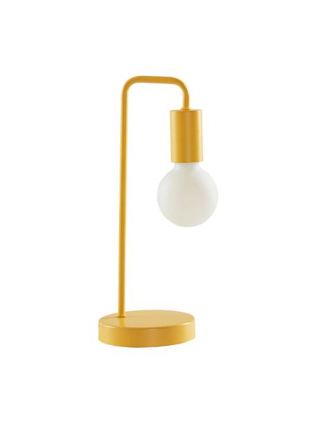 Lámpara de mesa Cascais, Pantalla: metal recubierto, Cable: cubierto en tela, Amarillo, Ø 14 x Al 35