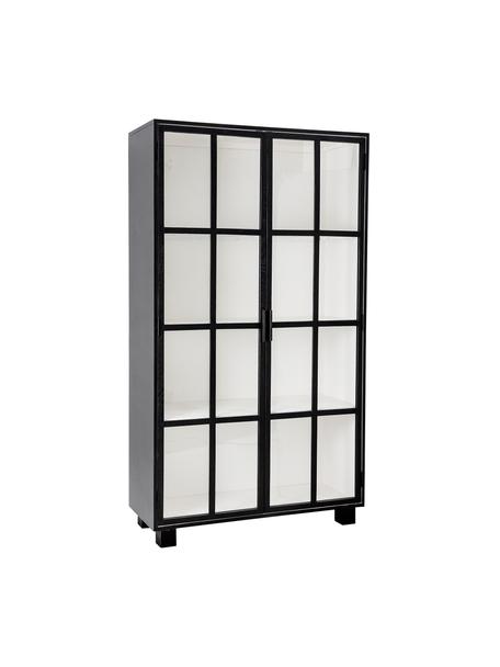 Vitrína so sklenenými dvierkami Isbel, Čierna, biela, Š 114 x V 200 cm