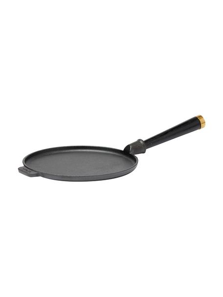 Pfannkuchenpfanne Monte Raw mit Holzgriff, Gusseisen, Schwarz, Ø 25 x H 7 cm