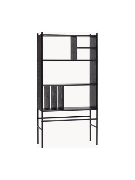 Scaffale Divide, Legno di frassino, legno di eucalipto, metallo, Nero, Larg. 79 x Alt. 160 cm