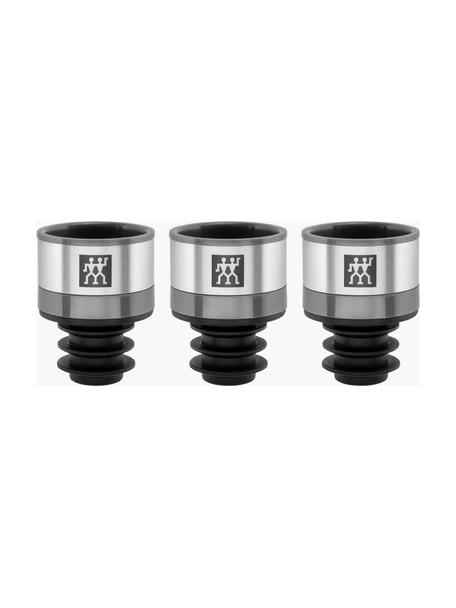 Vacuüm wijnstopper set Fresh & Save van edelstaal, 3 stuks, Edelstaal, Zilverkleurig, Ø 3 x H 4 cm