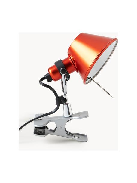 Kleine Klemm-Schreibtischlampe Tolomeo Micro Pinza, Lampenschirm: Aluminium, beschichtet, Orange, Ø 16 x H 20 cm