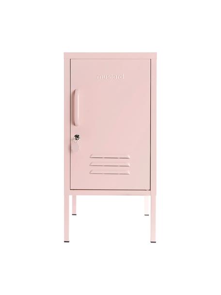 Comodino con anta Shorty, Acciaio verniciato a polvere, Rosa cipra, Larg. 35 x Alt. 72 cm