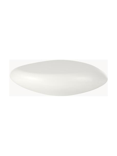 Oválný konferenční stolek ve tvaru kamene Pietra, Sklolaminátový plast, lakovaný, Bílá, Š 116 cm, H 77 cm