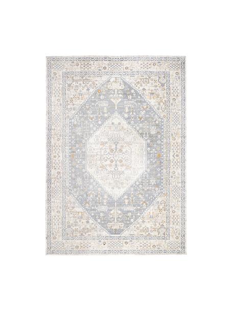 Ručně tkaný žinylkový koberec Neapel, Holubí modrá, krémově bílá, taupe, Š 120 cm, D 180 cm (velikost S)
