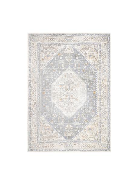 Tapis chenille tissé main Neapel, Gris-bleu, blanc crème, larg. 120 x long. 180 cm (taille S)