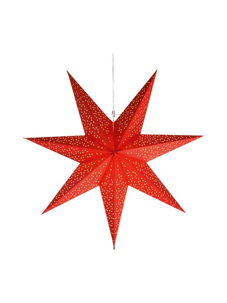 Estrella luminosa de papel Dot, Cable: plástico, Rojo, Ø 54 cm