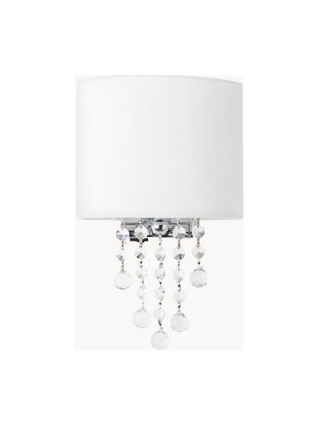 Applique murale en cristal Nora, Blanc, larg. 18 x haut. 27 cm