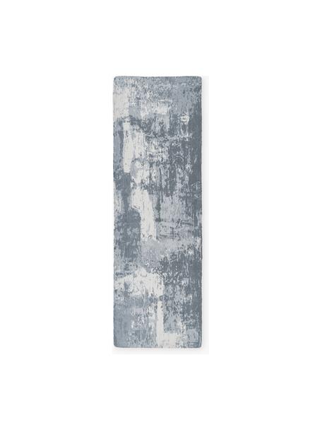 Alfombra corredor artesanal de pelo corto Nantes, 100% poliéster con certificado GRS, Gris azulado, An 80 x L 250 cm