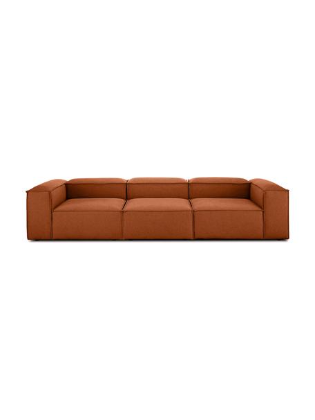 Modulares Sofa Lennon (4-Sitzer) in Terrakotta, Bezug: Polyester Der hochwertige, Gestell: Massives Kiefernholz, FSC, Webstoff Terrakotta, B 327 x T 119 cm