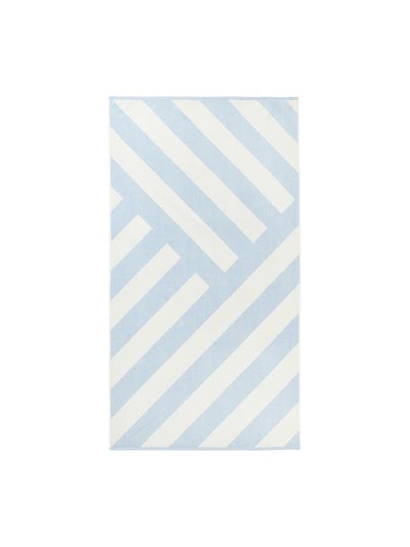 Strandlaken Suri met zigzag patroon, Blauw, B 90 x L 170 cm