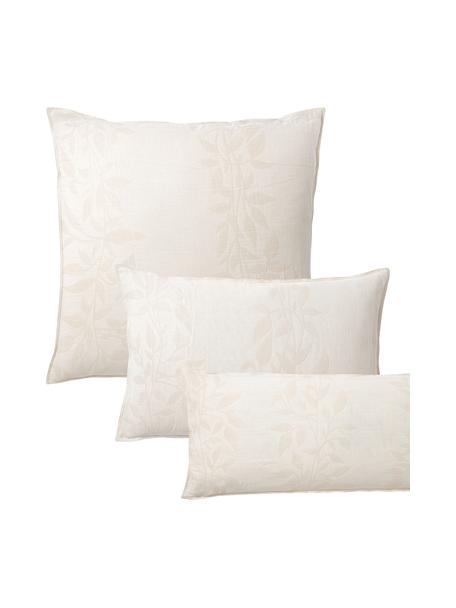 Musselin-Wendekopfkissenbezug Jasmina mit floralem Muster, Webart: Musselin Fadendichte 205 , Beige, B 50 x L 70 cm