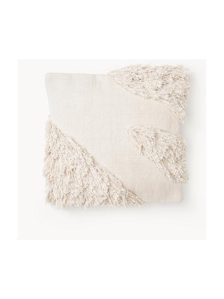 Bavlnený poťah na vankúš so strapcami Inga, 100 % bavlna, GRS certifikát, Lomená biela, Š 45 x D 45 cm