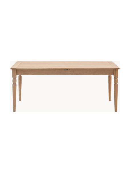 Uitschuifbare houten eettafel Eton, handgemaakt, 180 - 230 x 95 cm, Tafelblad: MDF, Frame: gelakt eikenhout, Eikenhout, B 180 - 230 x D 95 cm