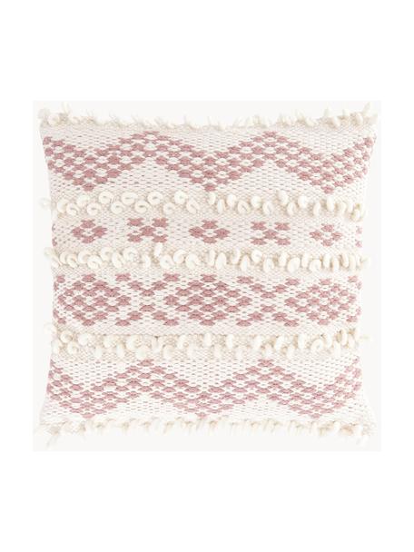 Povlak na polštář v boho stylu s ornamentem Paco, 80 % bavlna, 20 % vlna, Režná, starorůžová, Š 45 cm, D 45 cm
