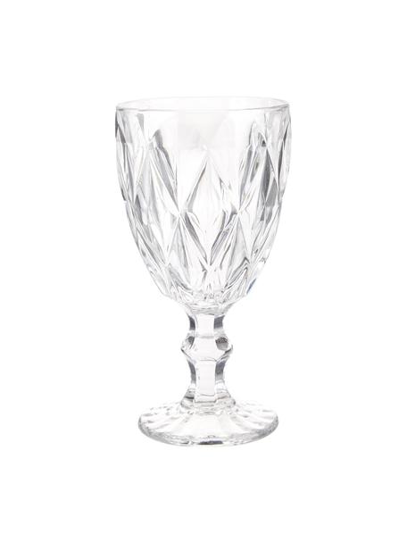 Verre à vin avec embossage décoratif Colorado, 4 élém., Verre, Transparent, Ø 9 x haut. 17 cm