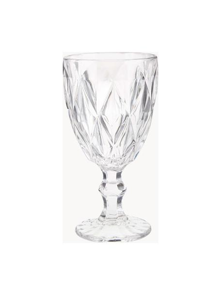 Bicchiere da vino con motivo strutturato Colorado 4 pz, Vetro, Trasparente, Ø 9 x Alt. 17 cm