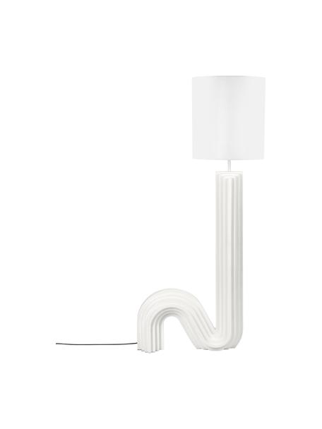 Design Stehlampe Luomo, Lampenschirm: Leinenstoff, Weiss, B 72 x H 153 cm