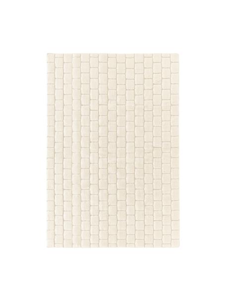 Handgeweven vloerkleed Adley met hoog-laag structuur, 78% wol, 20% katoen, 2% polyester

Bij wollen vloerkleden kunnen vezels loskomen in de eerste weken van gebruik, dit neemt af door dagelijks gebruik en pluizen wordt verminderd., Crèmewit, B 80 x L 150 cm (maat XS)
