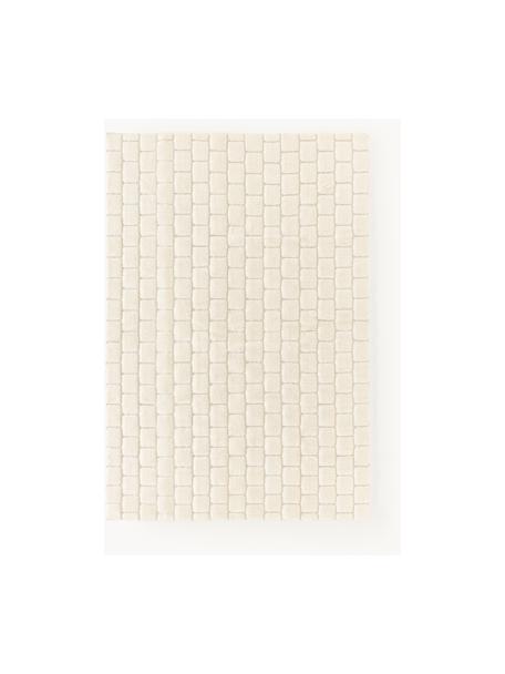 Tapis tissé à la main avec surface texturée Adley, 78 % laine, 20 % coton, 2 % polyester

Les tapis en laine peuvent perdre des fibres lors des premières semaines et des peluches peuvent se former, ce phénomène est naturel et diminue à mesure de votre usage et du temps, Blanc crème, larg. 80 x long. 150 cm (taille XS)