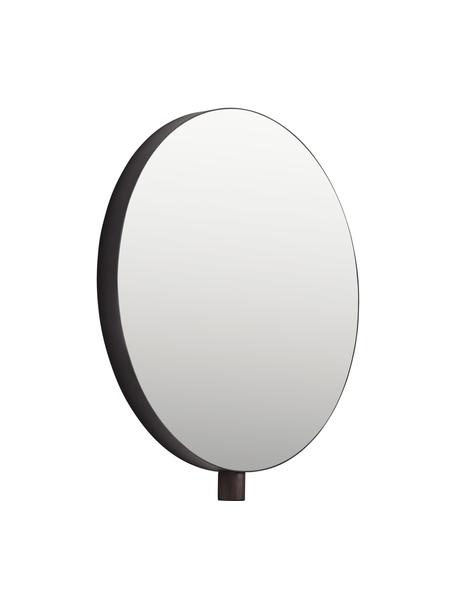 Specchio rotondo da parete Kollage, Superficie dello specchio: lastra di vetro, Cornice: acciaio rivestito, Nero, Ø 50 cm