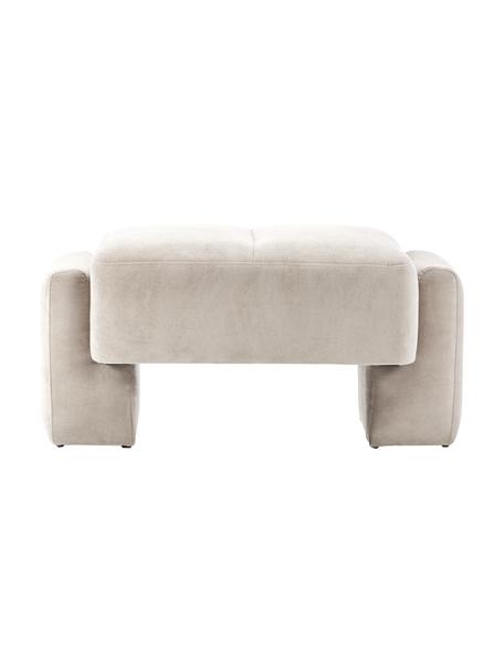 Sgabello da divano in tessuto bianco crema Bobi, Rivestimento: 88% poliestere, 12% nylon, Struttura: legno di pino massiccio, Tessuto bianco crema, Larg. 90 x Prof. 55 cm