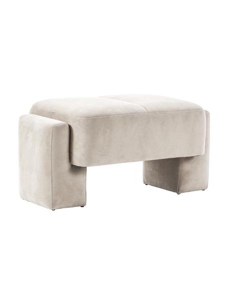 Sgabello da divano Bobi, Rivestimento: 88% poliestere, 12% nylon, Struttura: legno di pino massiccio, Tessuto bianco crema, Larg. 90 x Prof. 55 cm