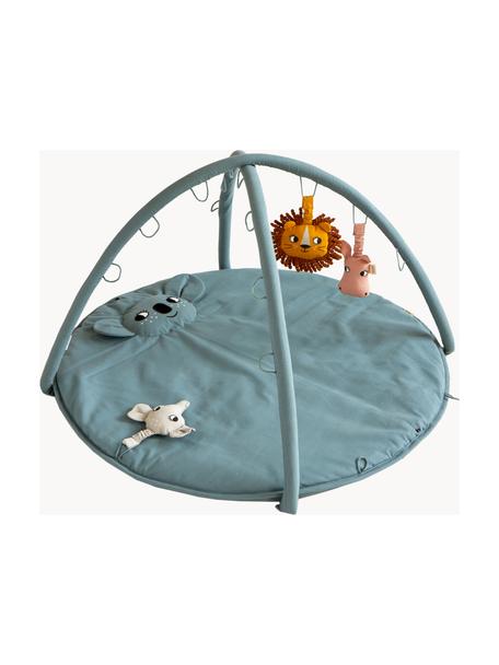 Handgemaakte speelmat Koala, Bekleding: 100% katoen, Grijsblauw, meerkleurig, Ø 90 x H 50 cm
