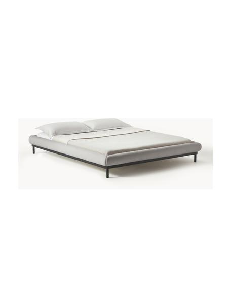 Gestoffeerd bed Meya, Bekleding: fijn gestructureerde gewe, Frame: gepoedercoat metaal, mult, Geweven stof lichtgrijs, B 140 x L 200 cm