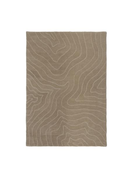Ręcznie tuftowany dywan z wełny Aaron, Taupe, S 80 x D 150 cm (Rozmiar XS)