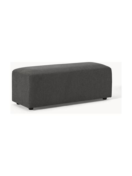 Pouf XL Melva, larg 116 x prof. 42 cm, Tissu anthracite, larg. 116 x prof. 42 cm