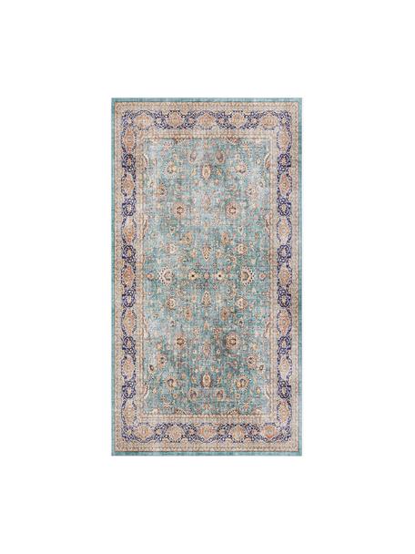 Alfombra en estilo oriental Keshan Maschad, 100% poliéster, Turquesa, multicolor, An 80 x L 150 cm (Tamaño XS)