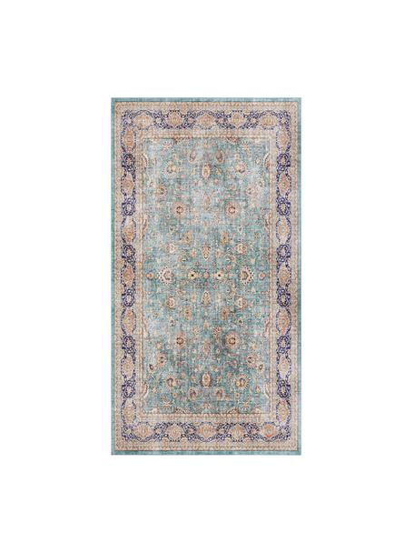 Tapis de couloir Keshan Maschad, 100 % polyester, Turquoise, multicolore, larg. 80 x long. 150 cm (taille XS)