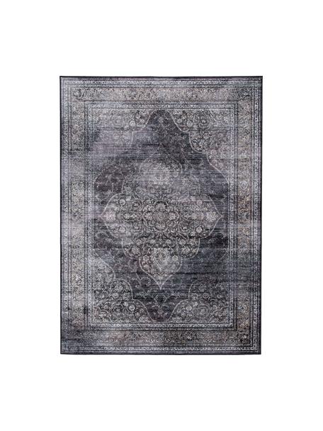 Tapis vintage tons verts Rugged, 66 % viscose, 25 % coton, 9 % polyester, Anthracite, larg. 170 x long. 240 cm (taille M)