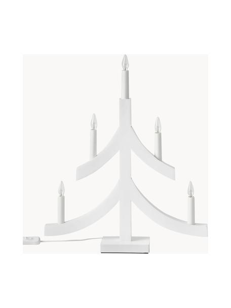 Houten kerstboom Pagod met LED-kaarsen, Frame: hout, Wit, B 40 x H 48 cm