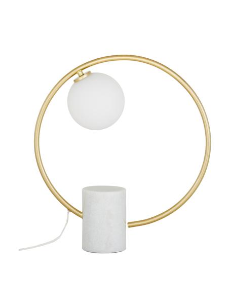 Lampe à poser glamour Soho, Blanc, couleur laitonnée, larg. 40 x haut. 42 cm