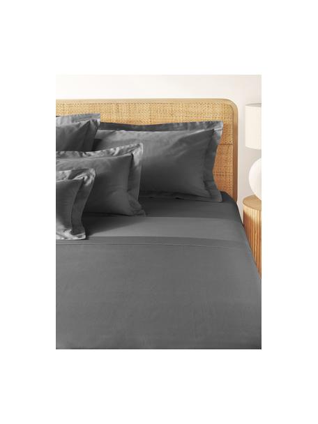 Drap plat en satin de coton Premium, Anthracite, larg. 270 x long. 280 cm