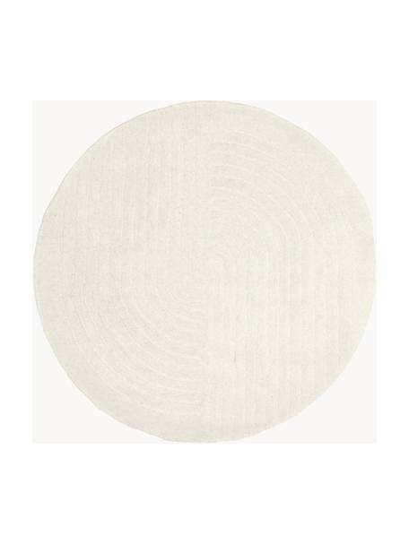 Okrúhly ručne tuftovaný vlnený koberec Mason, Krémovobiela, Ø 200 cm (veľkosť L)